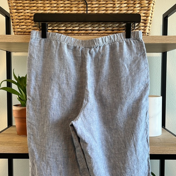 J. Jill Linen Pocket Mid-Rise Wide Leg Capri Pants, XS Petite - Picture 6 of 8